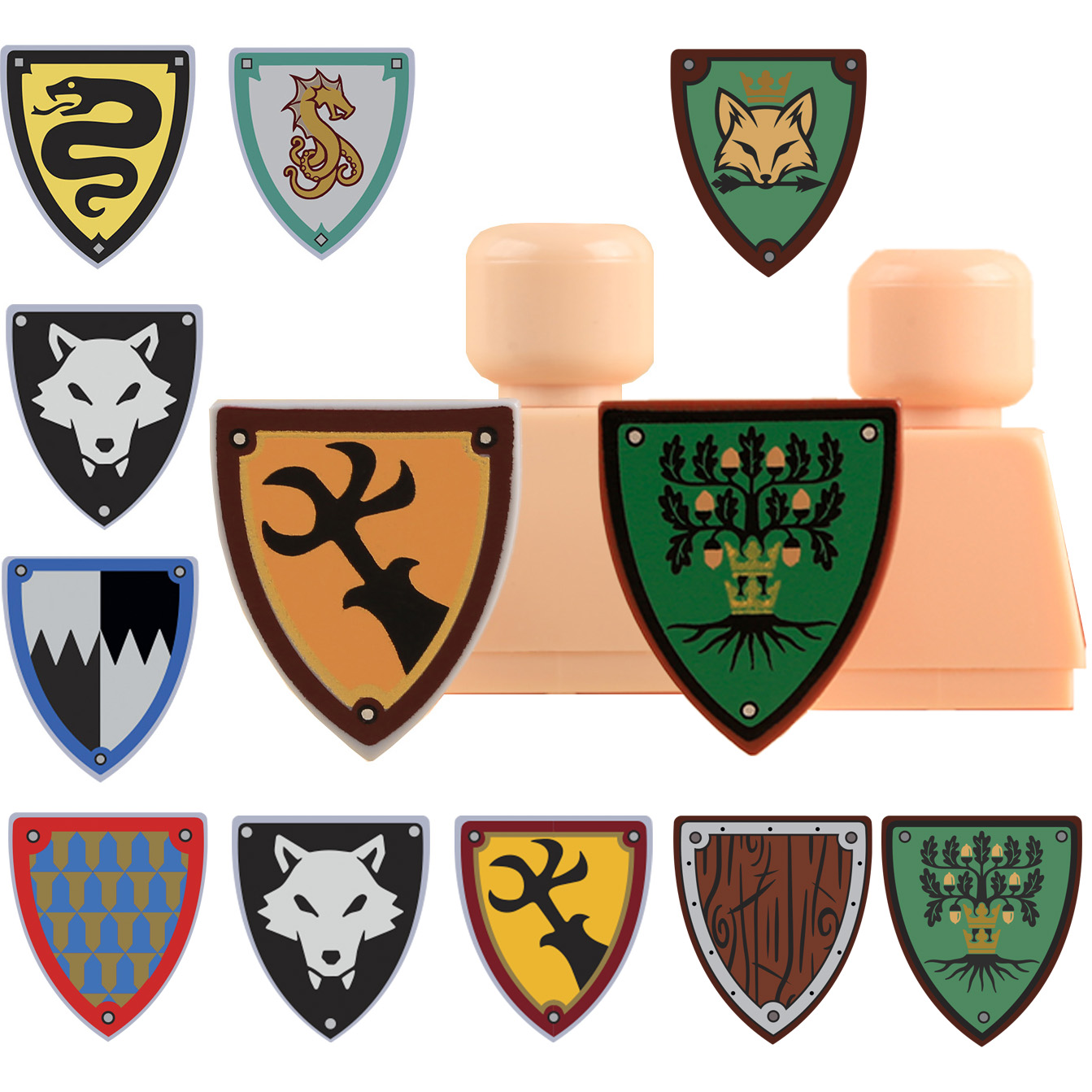 Lego Minifigure Holder - قطع بناء فرسان العصور الوسطى مع